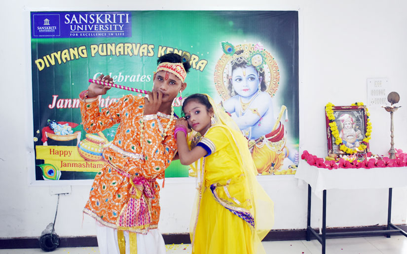 Sanskriti University Celebrated Janmasthami with Differently Abled Students