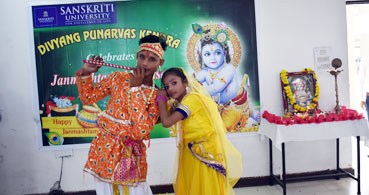 Sanskriti University Celebrated Janmasthami with Differently Abled Students