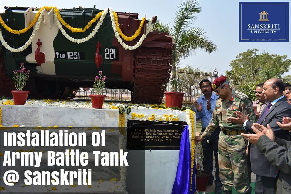 Installation of Army Battle Tank @ Sanskriti University