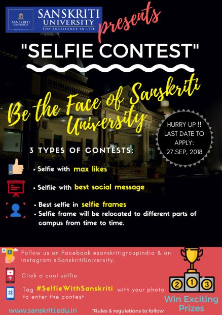 Sanskriti University Selfie Competition - 2018