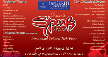 Sanskriti University is Organizing its Annual Fest Spark 2019