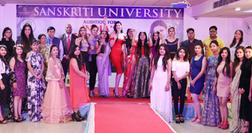 Students created a ruckus in the top model competition at Sanskriti University